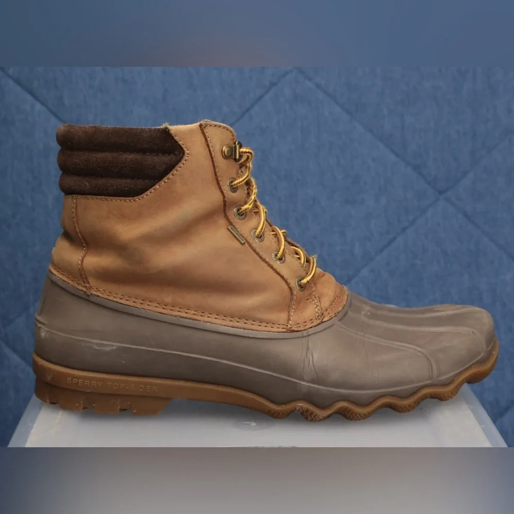 SPERRY Men's Waterproof Lace-Up Leather Avenue Duck Boots Brown ‎ 12M Gorpcore